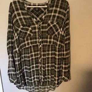 Torrid plaid babydoll blouse